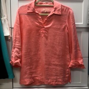 Coral Lilly Pulitzer linen top.